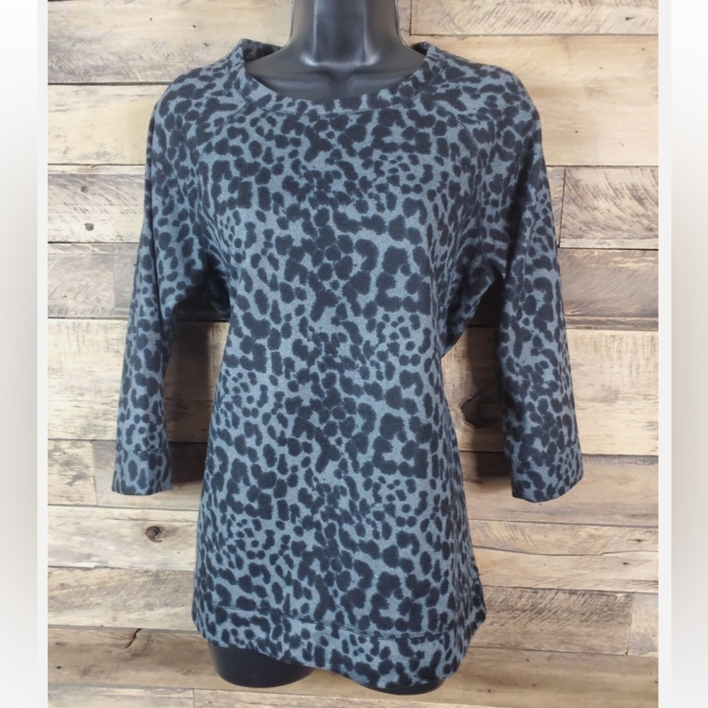 Tribal Gray and Black Cheetah Patterned Top